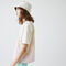 لاكوست تي شيرت قطن للنساء ثنائي اللون قصة فضفاضة مجموعة lacoste live