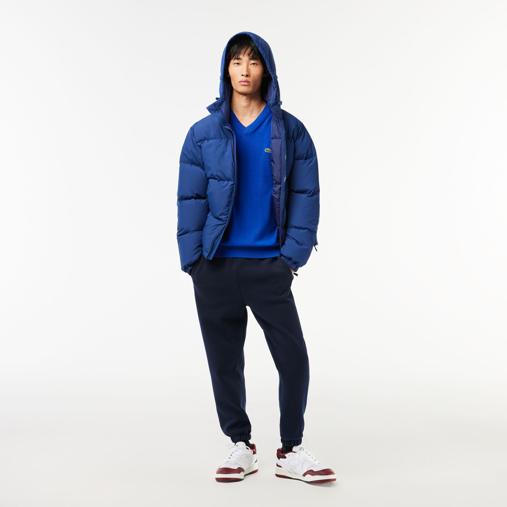 Monochrome Cotton V-neck Sweater