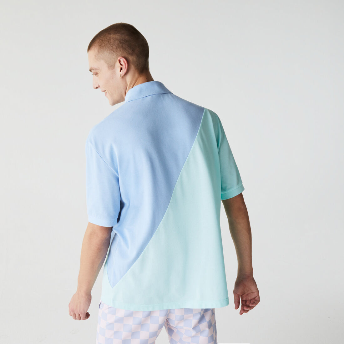 Unisex Lacoste LIVE Loose Fit Colorblock Cotton Piqué Polo Unisex Lacoste LIVE Loose Fit Colorblock Cotton Piqué Polo