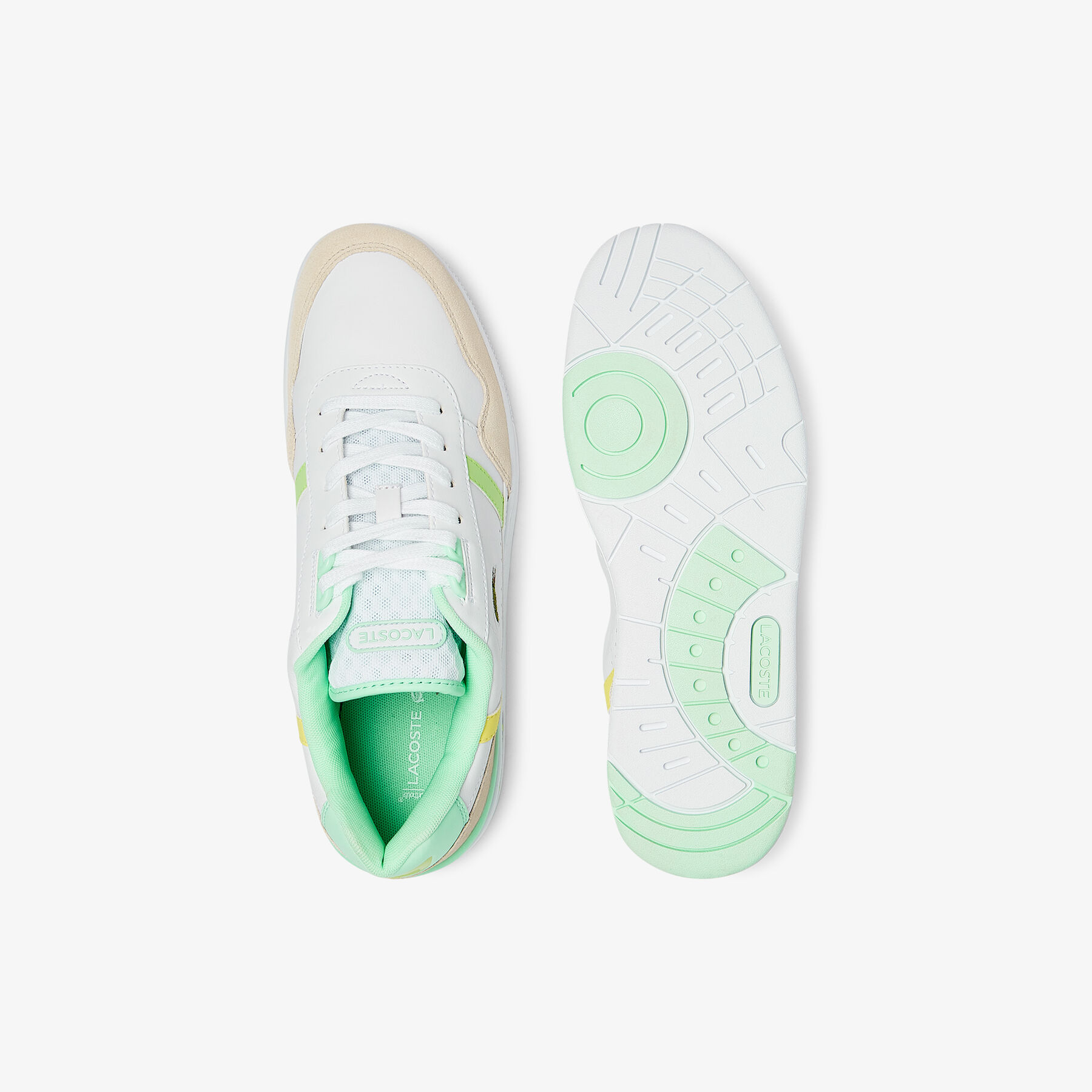 Men's T-Clip Leather Citrus Accent Trainers lacoste men s t clip leather citrus accent trainers