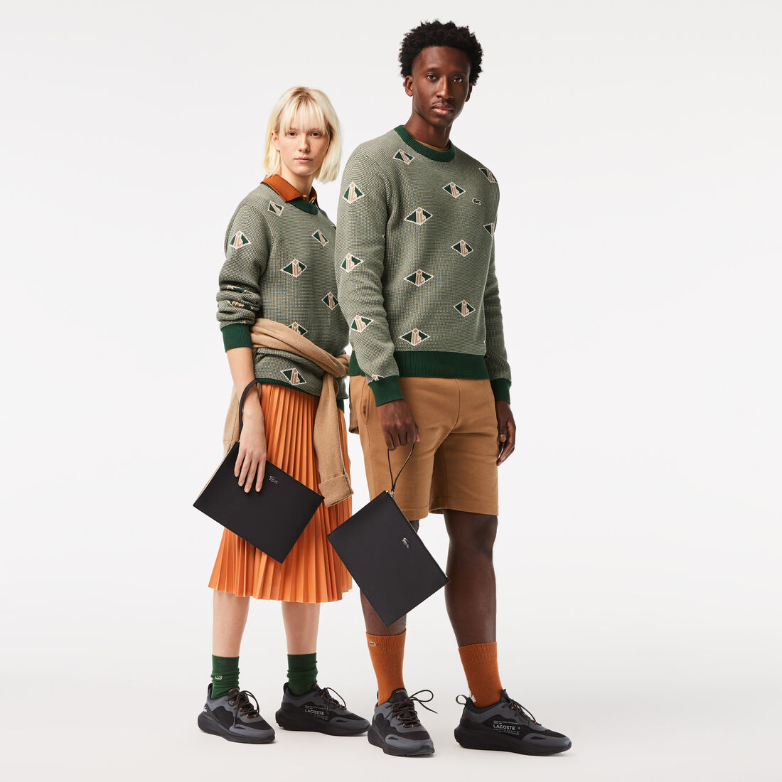 Unisex Anna Coated Pique Canvas Zip Clutch