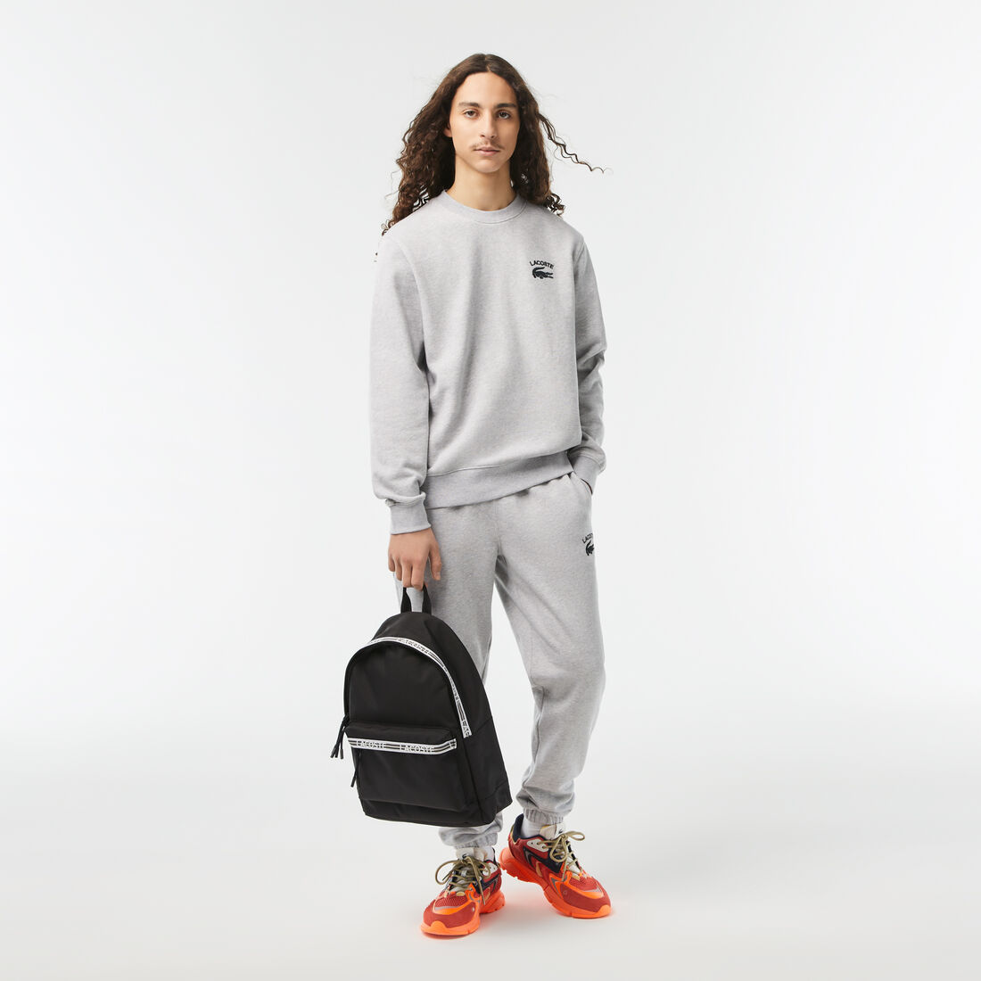 حقيبة ظهر بسحّاب وحمالات بشعار الماركة للرجال مجموعة Lacoste Neocroc