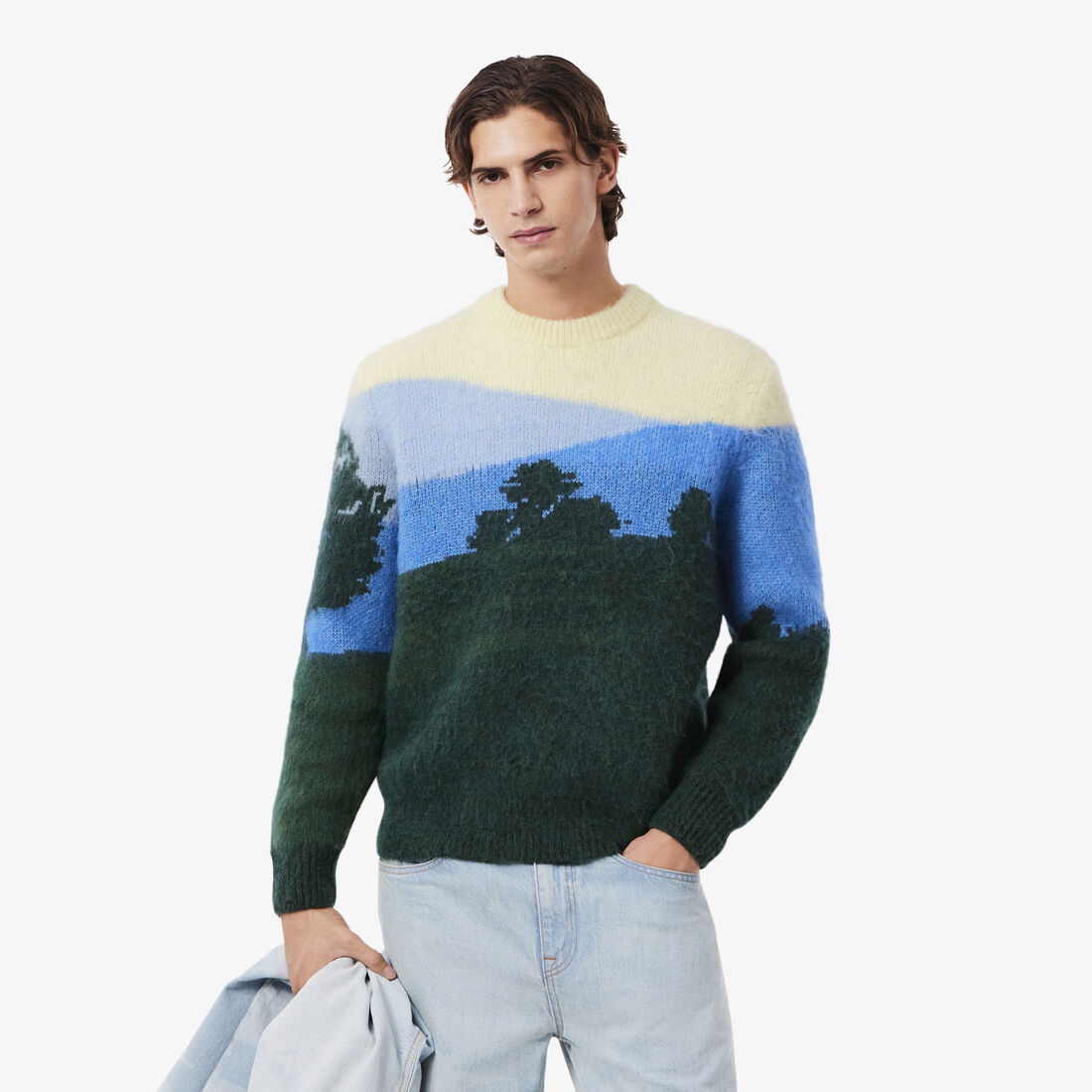 Landscape Jacquard Alpaca Wool Sweater