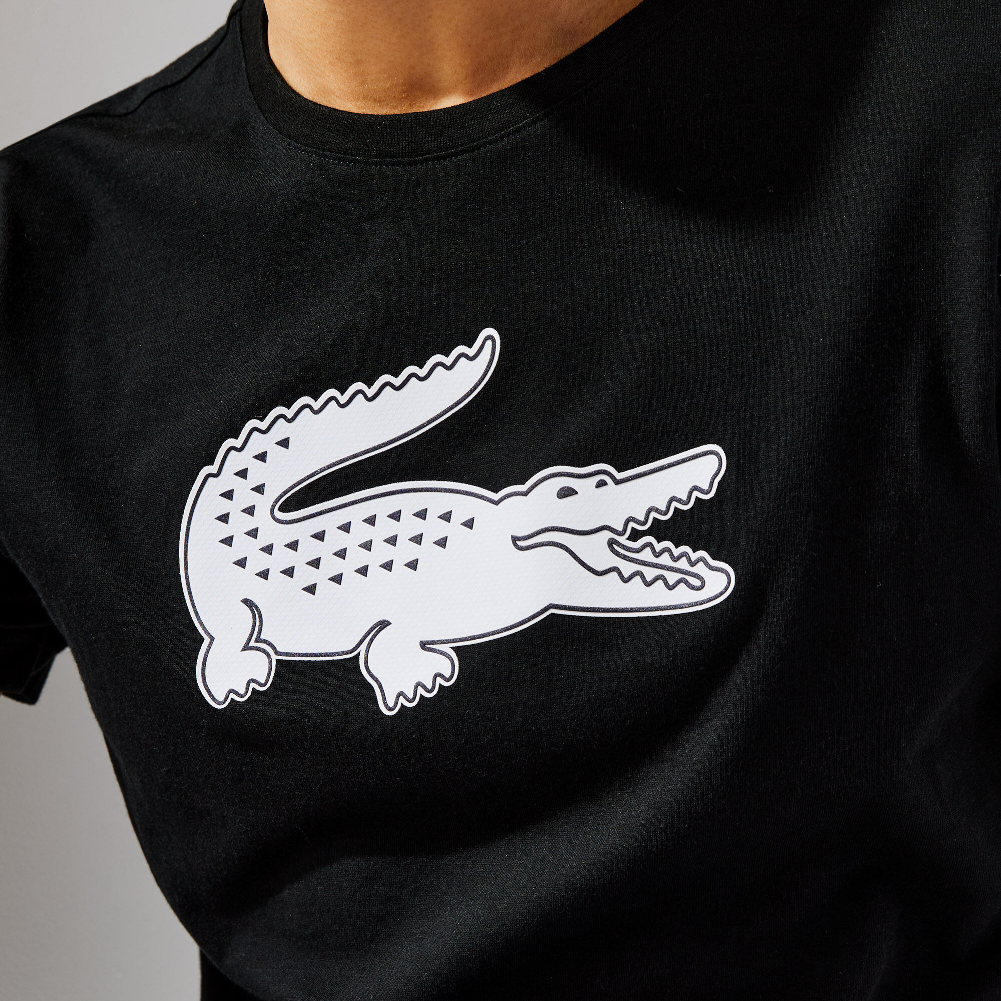 Men's Lacoste SPORT 3D Print Crocodile Breathable Jersey T-shirt Men's Lacoste SPORT 3D Print Crocodile Breathable Jersey T-shirt