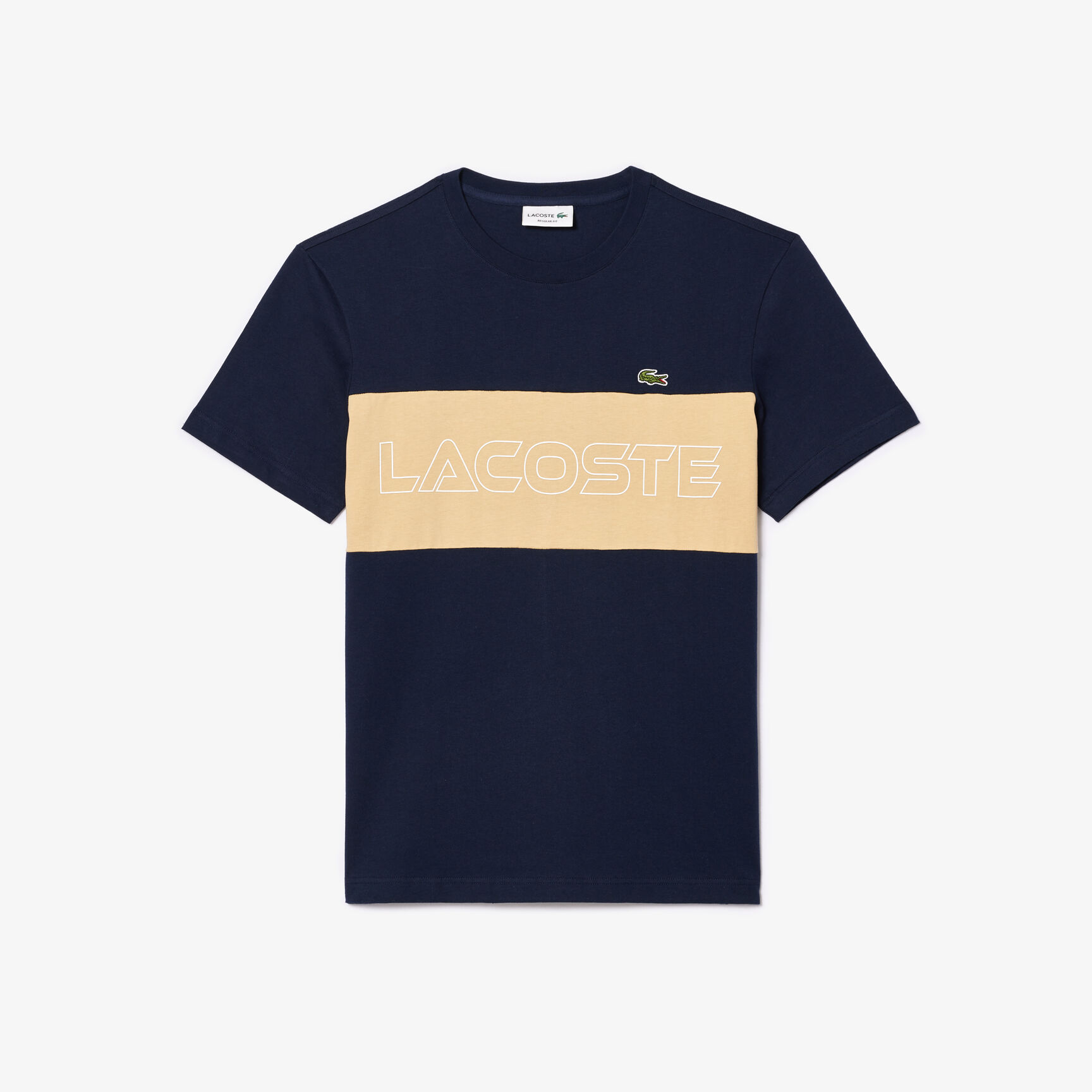 Lacoste Regular Fit Printed Colourblock T-shirt