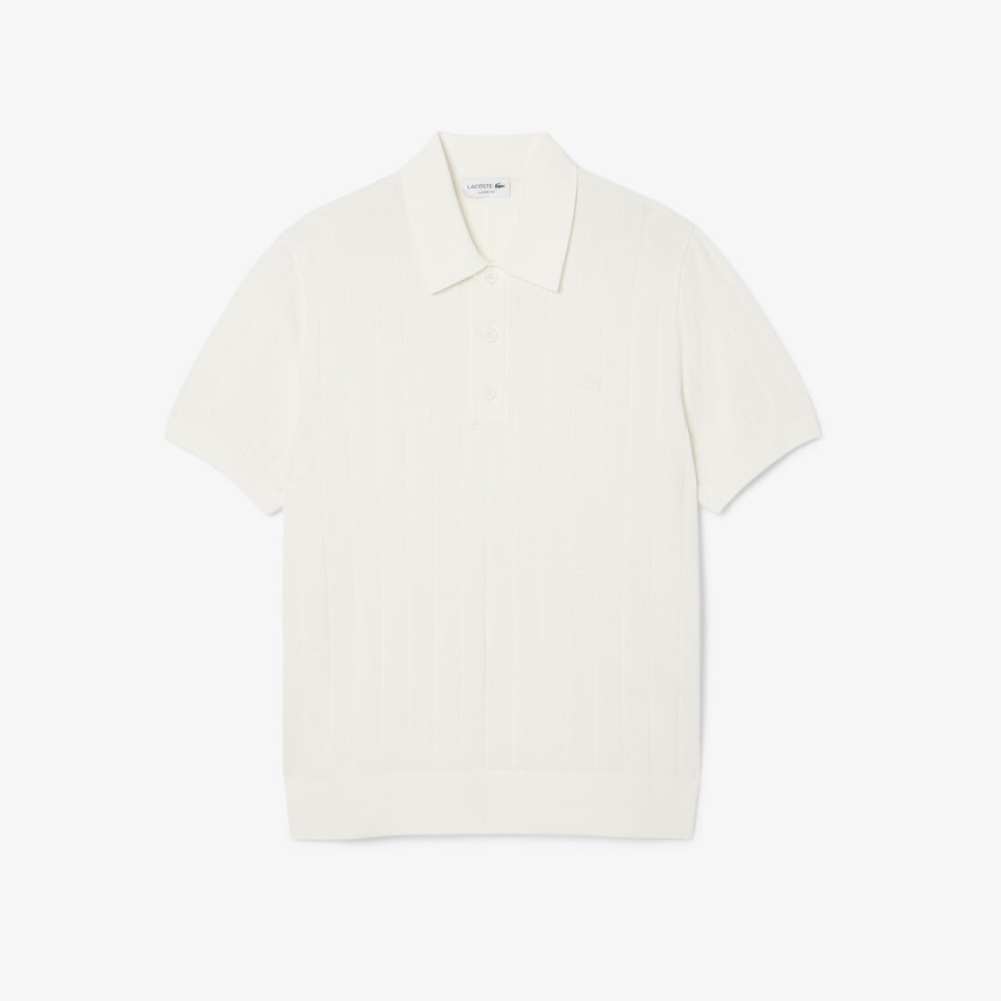 كنزة محبوكة بتصميم مضلع انسيابي وياقة بولو كنزة محبوكة بتصميم مضلع انسيابي وياقة بولو