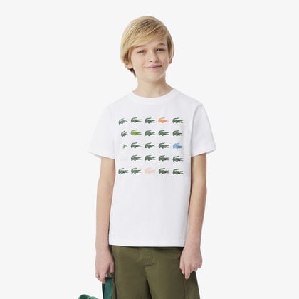 Crocodile Print Cotton T-shirt