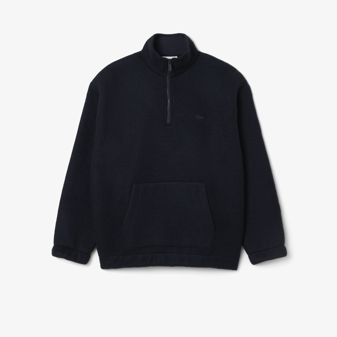 Felted Wool Zipper Neck Sweatshirt