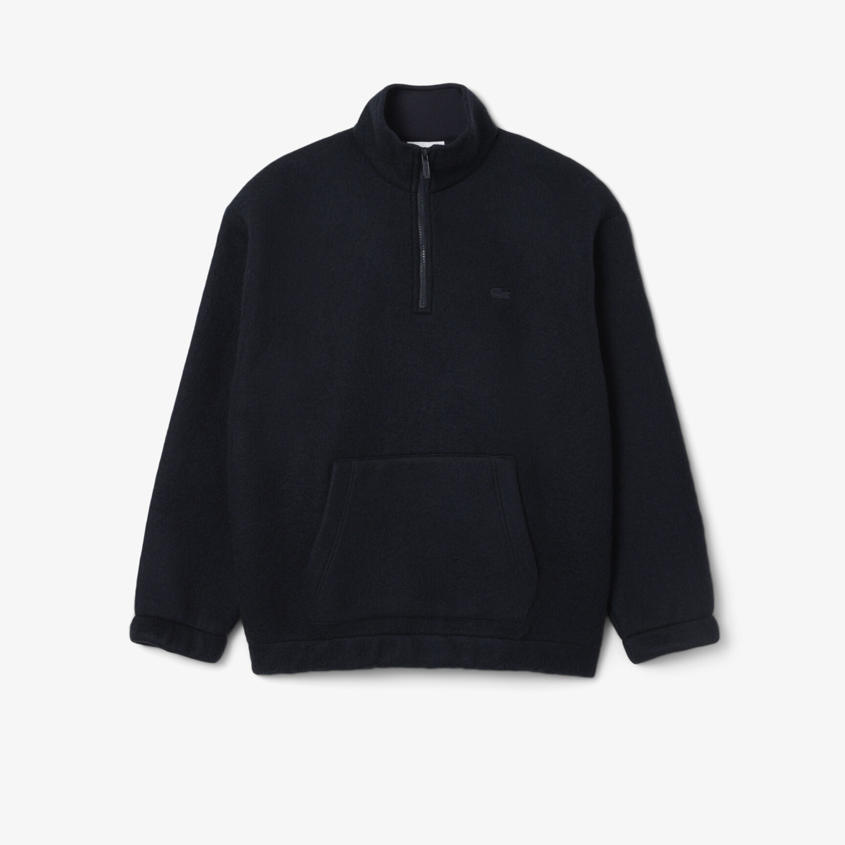 Felted Wool Zipper Neck Sweatshirt