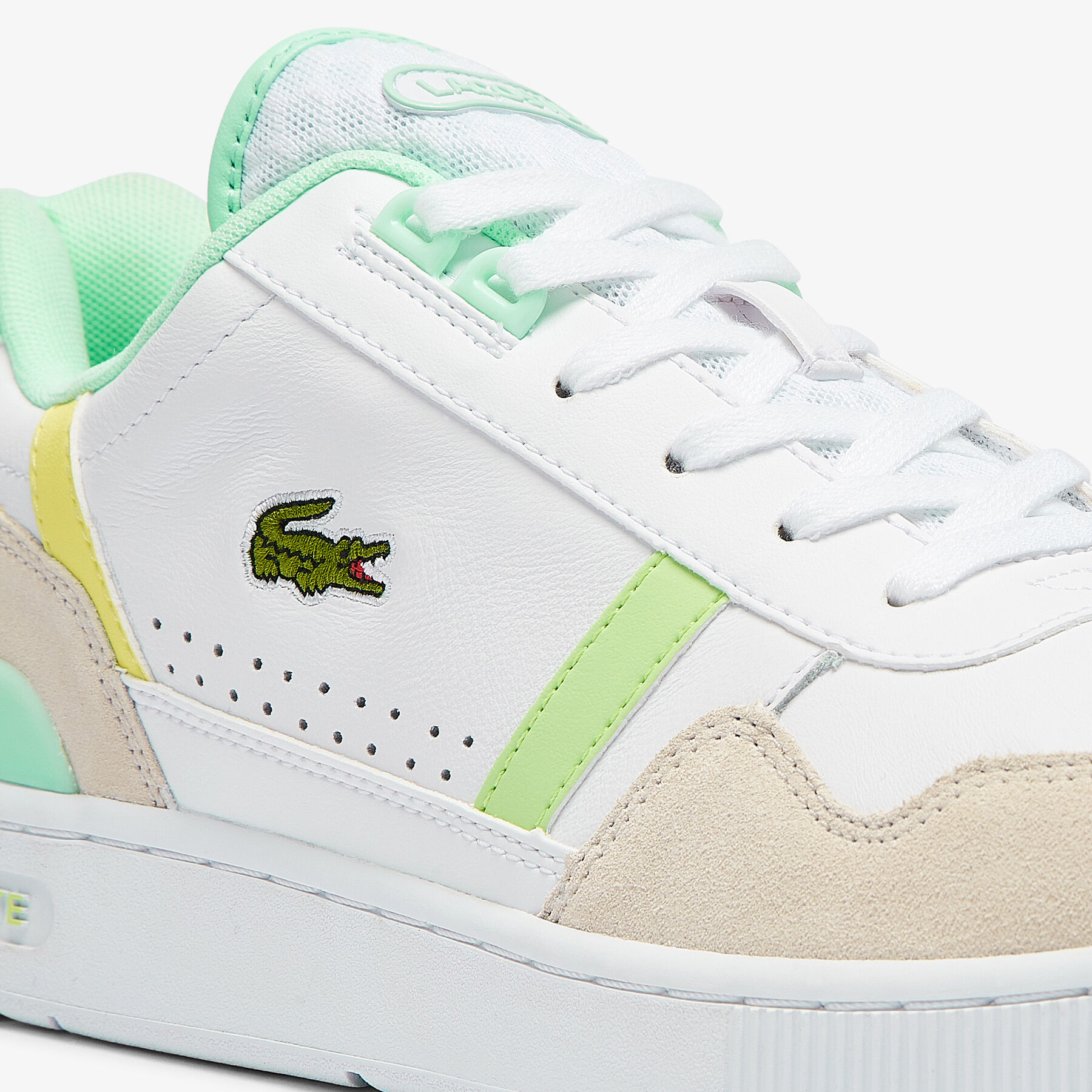 Men's T-Clip Leather Citrus Accent Trainers lacoste men s t clip leather citrus accent trainers