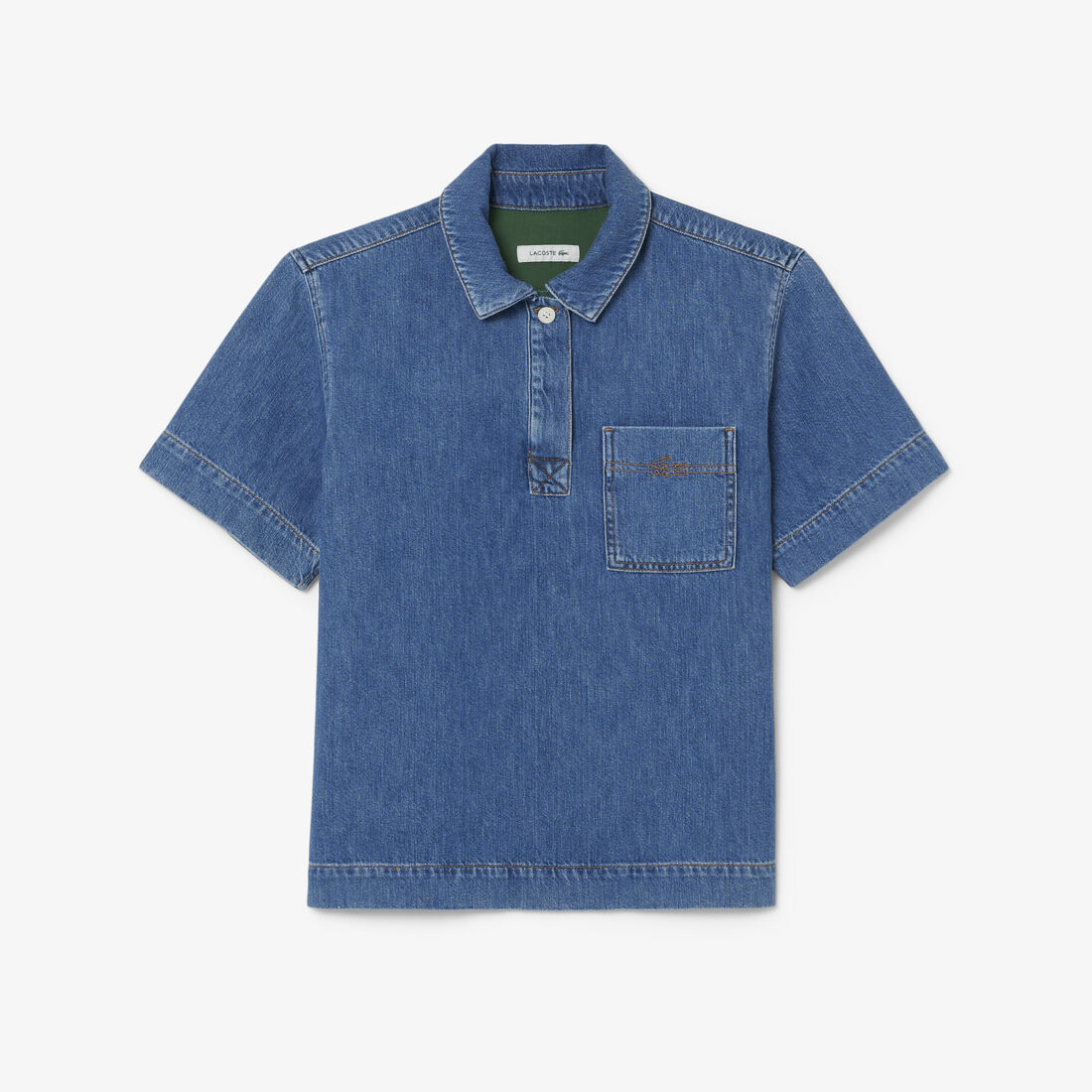 Oversized Lightweight Denim Polo Shirt Oversized Lightweight Denim Polo Shirt