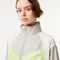lacoste oversized hooded colourblock jacket with adjustable waist