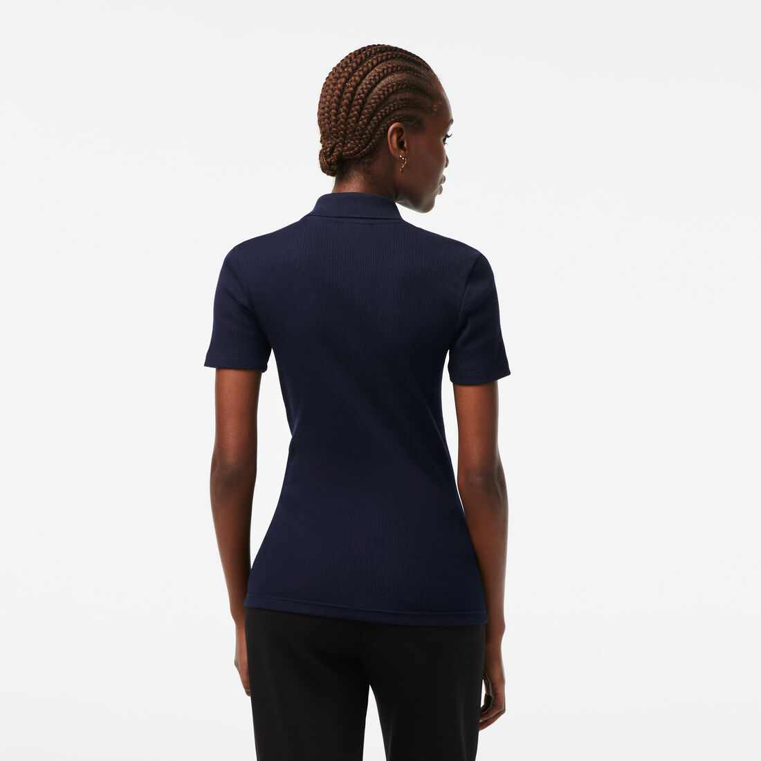 Slim Fit L.12.D Ribbed Cotton Polo Shirt Slim Fit L.12.D Ribbed Cotton Polo Shirt