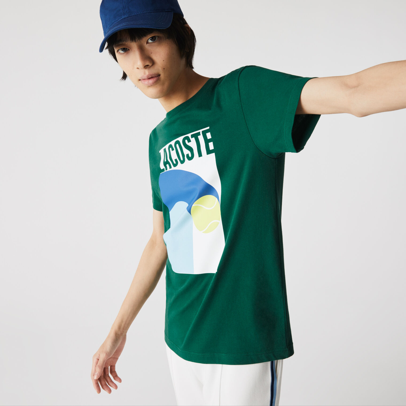 تي شيرت مسامي للرجال مع طباعة رسومية مجموعة Lacoste SPORT تي شيرت مسامي للرجال مع طباعة رسومية مجموعة Lacoste SPORT