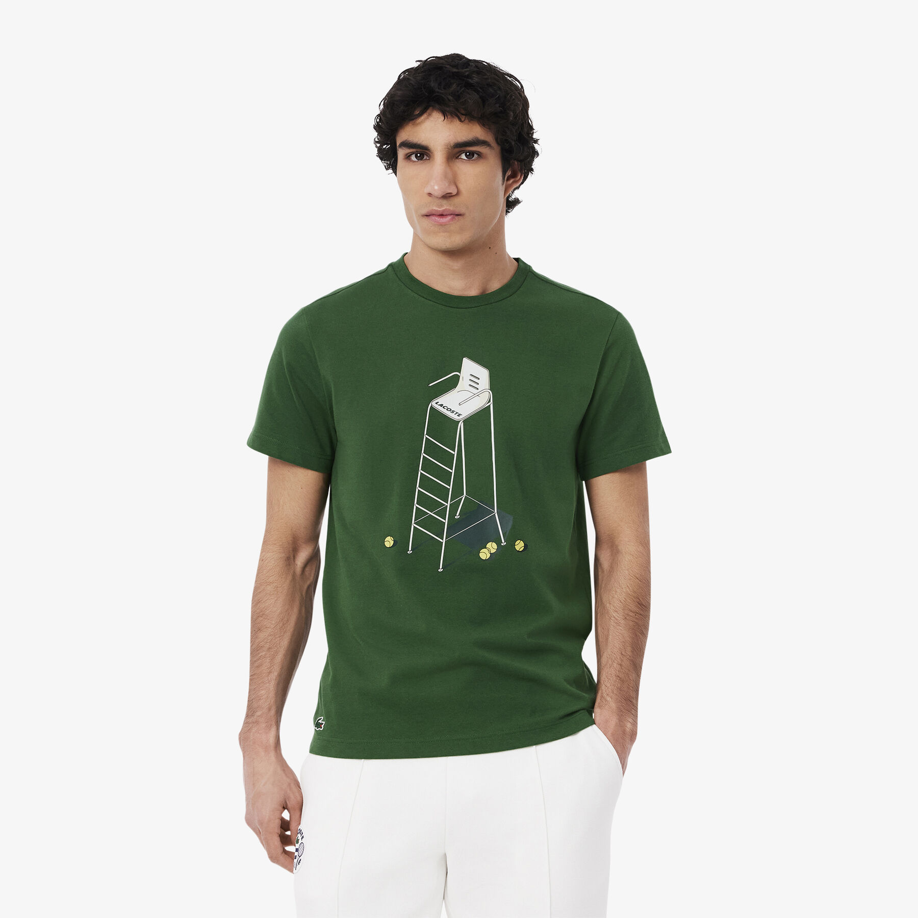 lacoste tennis heritage print t shirt