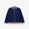 lacoste girls  striped accents zip fleece teddy jacket