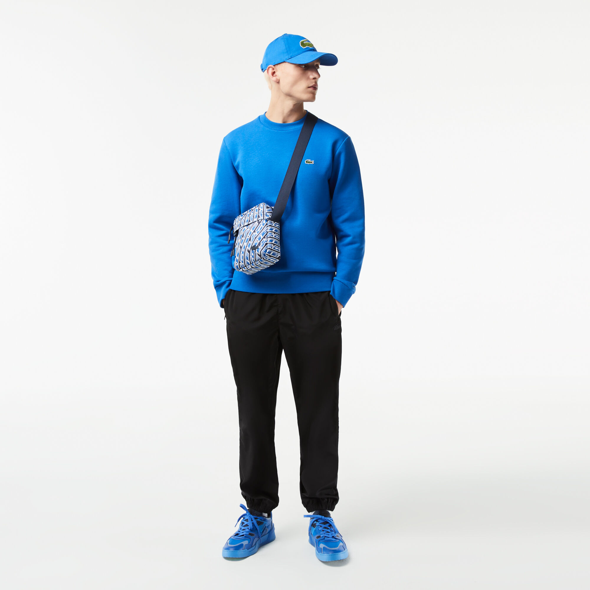 Buy Men's Lacoste Neocroc Logo Print Vertical Messenger Bag