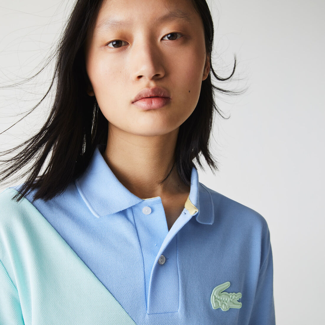 Unisex Lacoste LIVE Loose Fit Colorblock Cotton Piqué Polo Unisex Lacoste LIVE Loose Fit Colorblock Cotton Piqué Polo