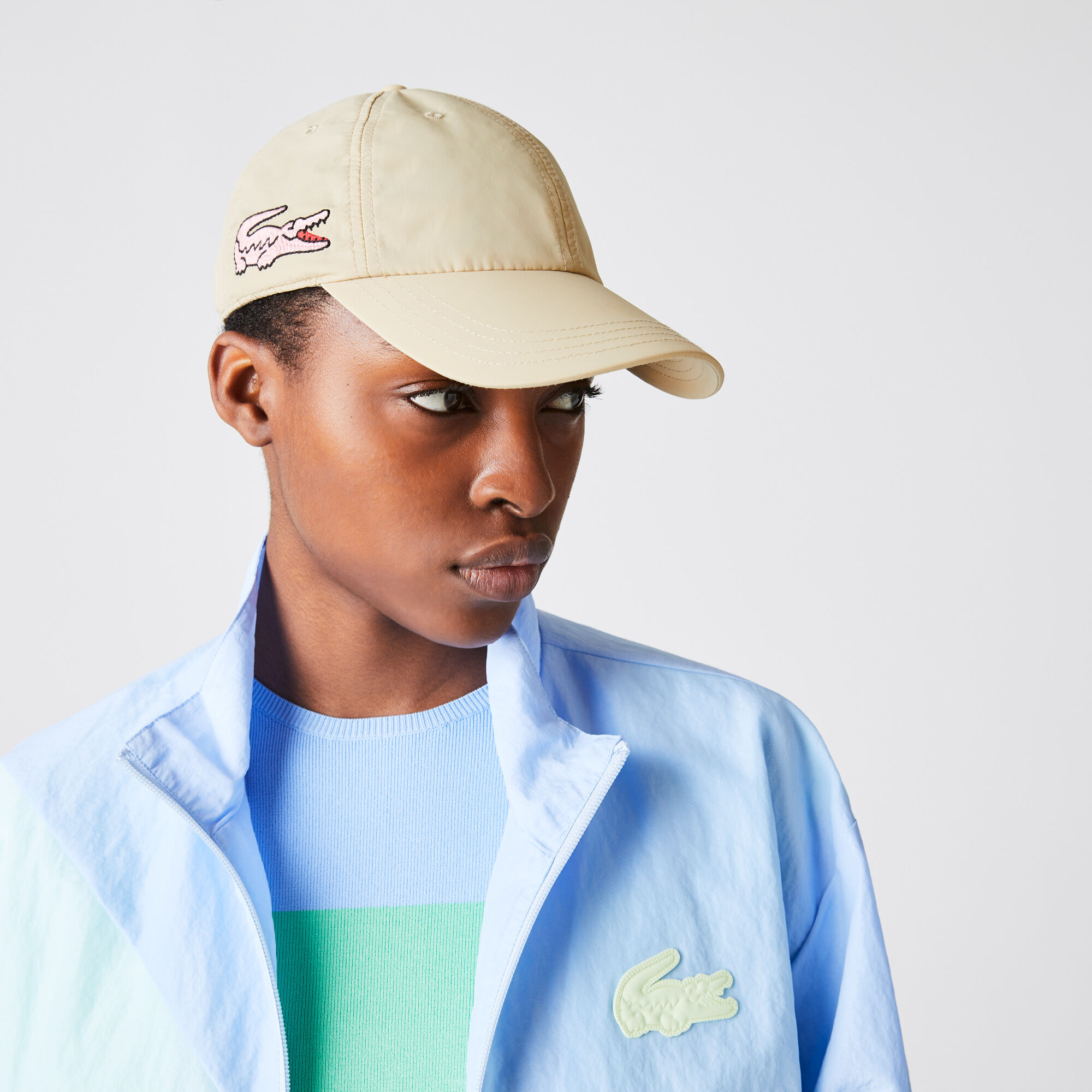 Buy Women s Oversized Embroidered Crocodile Lightweight Nylon Cap Lacoste QA