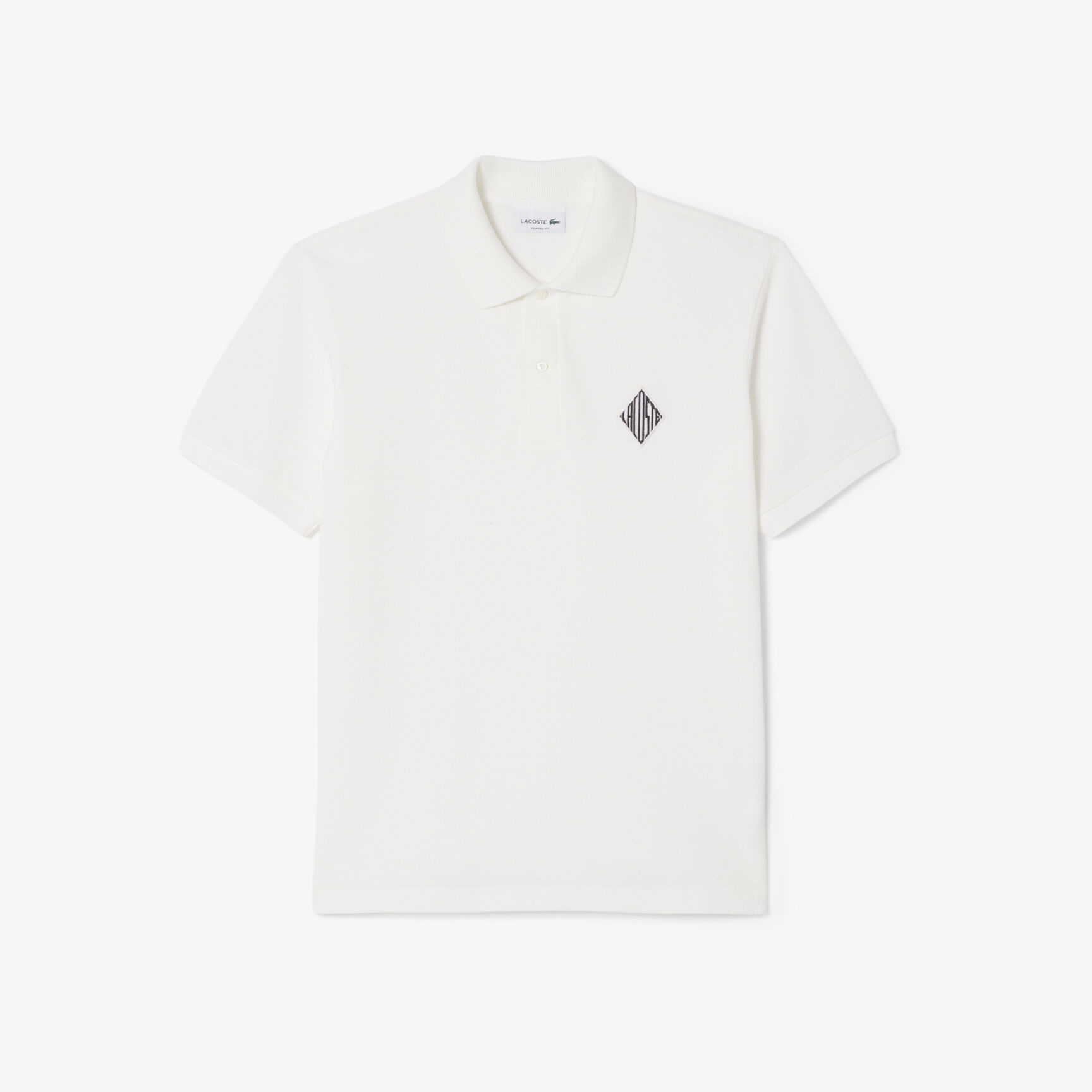 Classic Fit Badge Accent Pique Polo Shirt