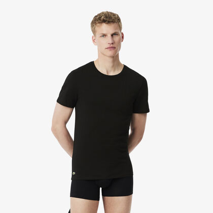 lacoste 3 pack slim fit loungewear t shirts