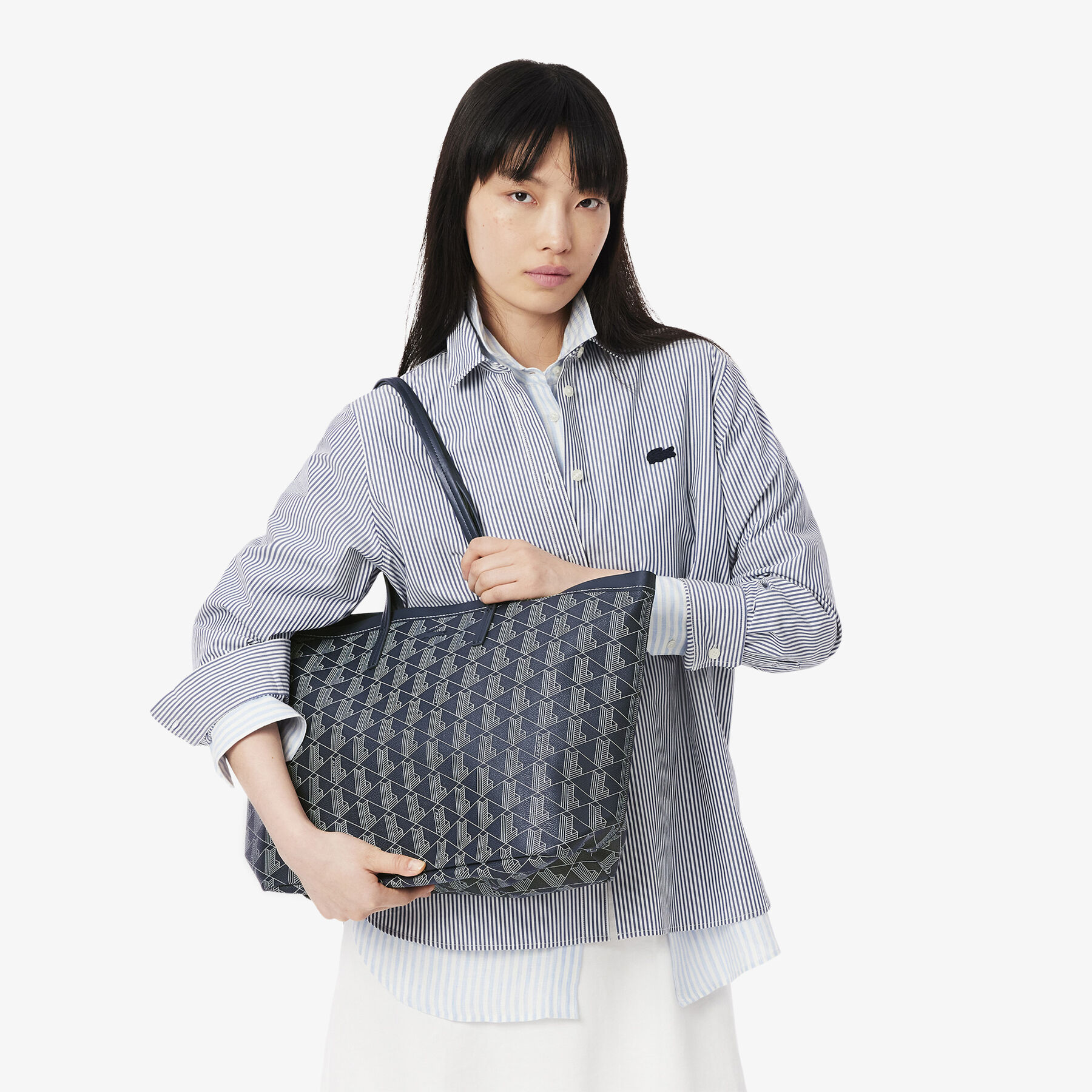 Zely Grained Tote with Pouch lacoste zely grained tote with pouch