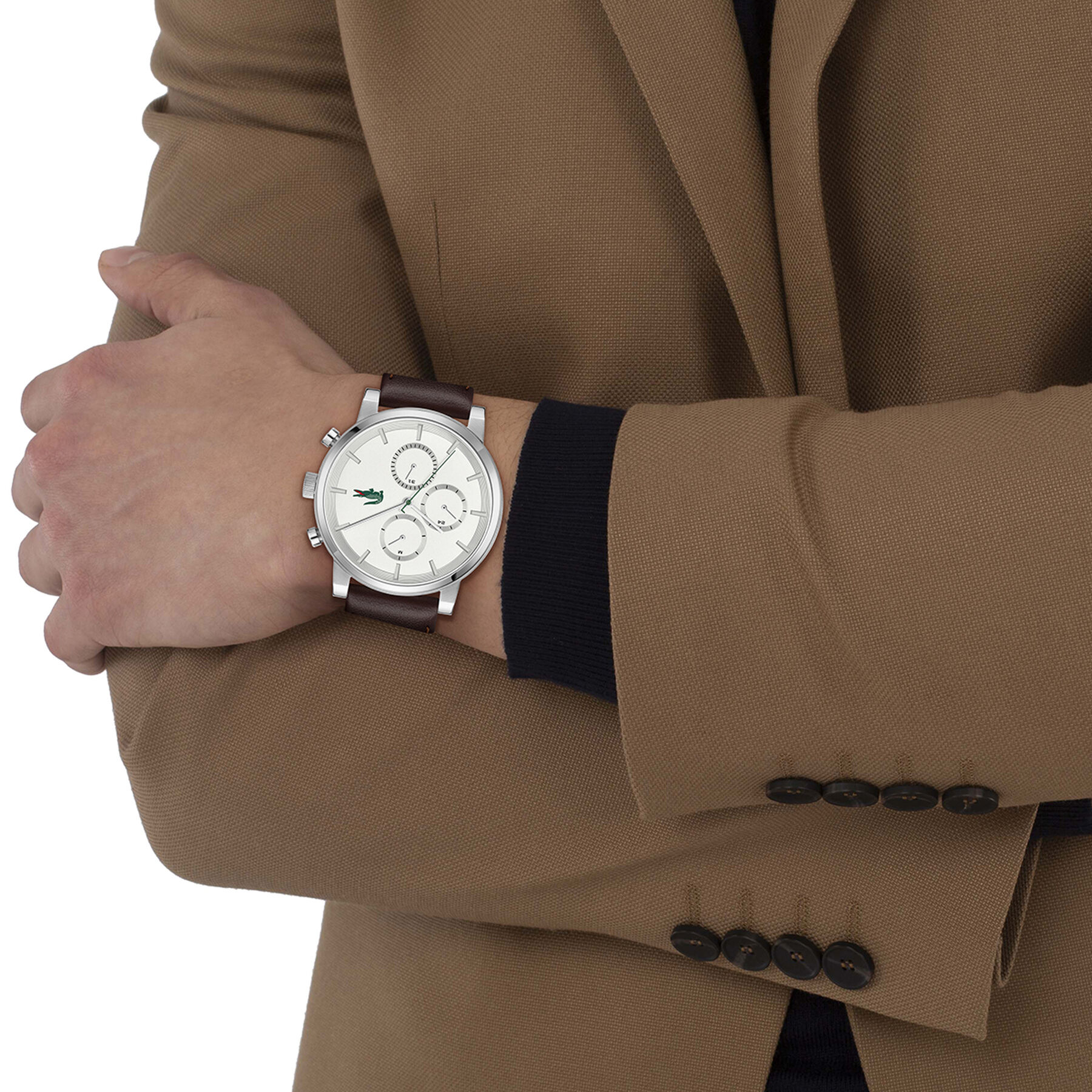 Brown Leather Strap Men's Watch