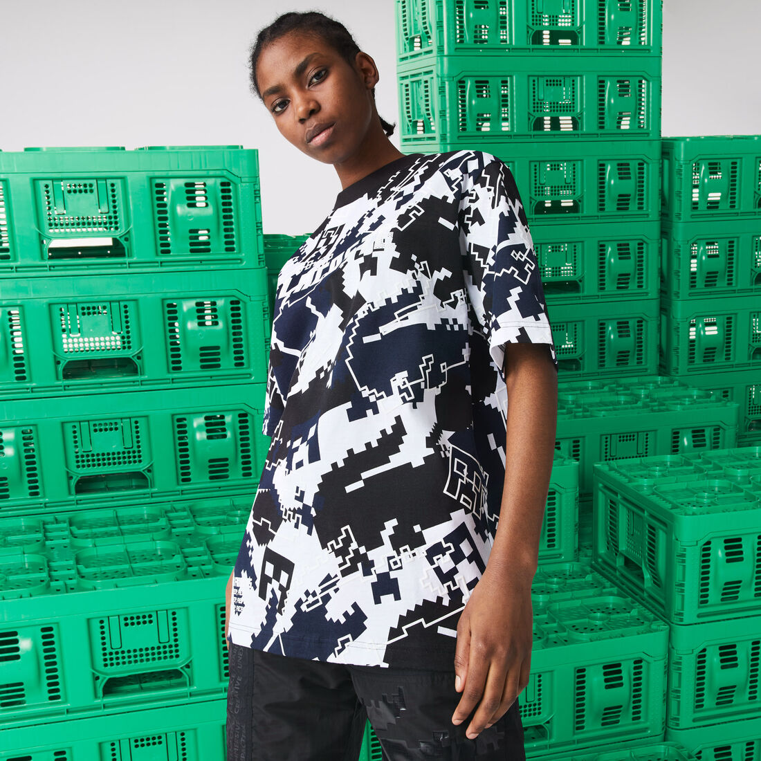 تي شيرت جيرسيه عضوي من Lacoste x Minecraft للجنسين تي شيرت جيرسيه عضوي من Lacoste x Minecraft للجنسين