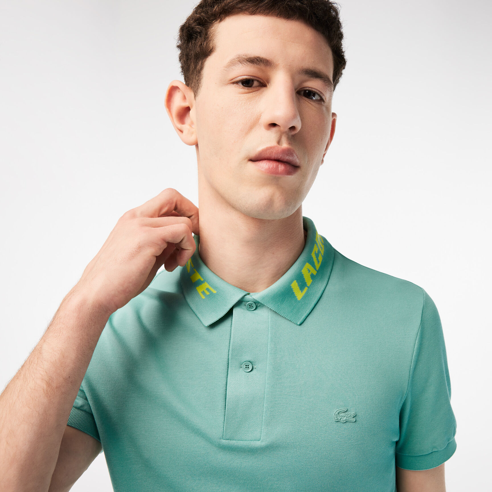 Men's Lacoste Branded Slim Fit Stretch Pique Polo