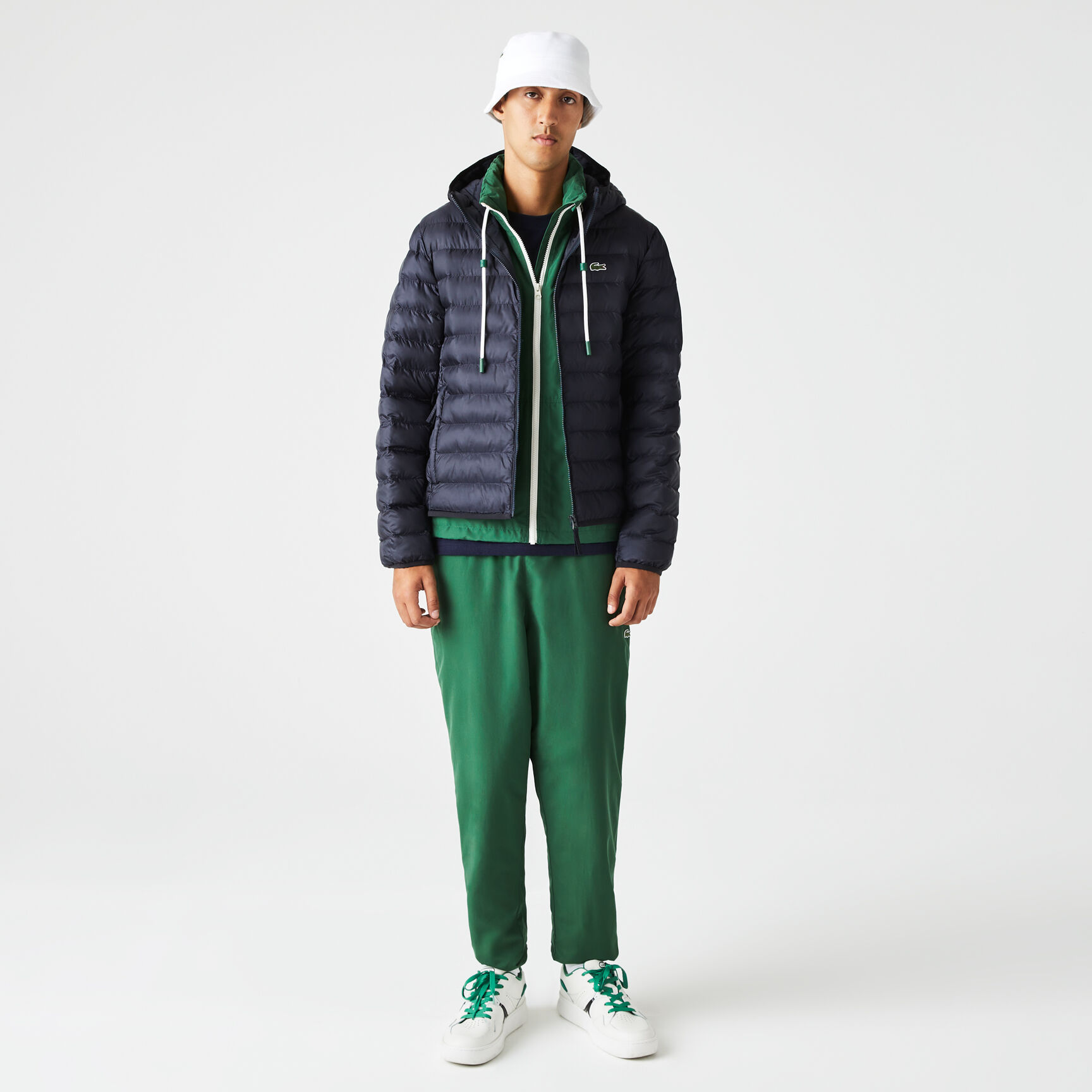 Men's Lacoste Quilted Hooded Short Jacket Men's Lacoste Quilted Hooded Short Jacket
