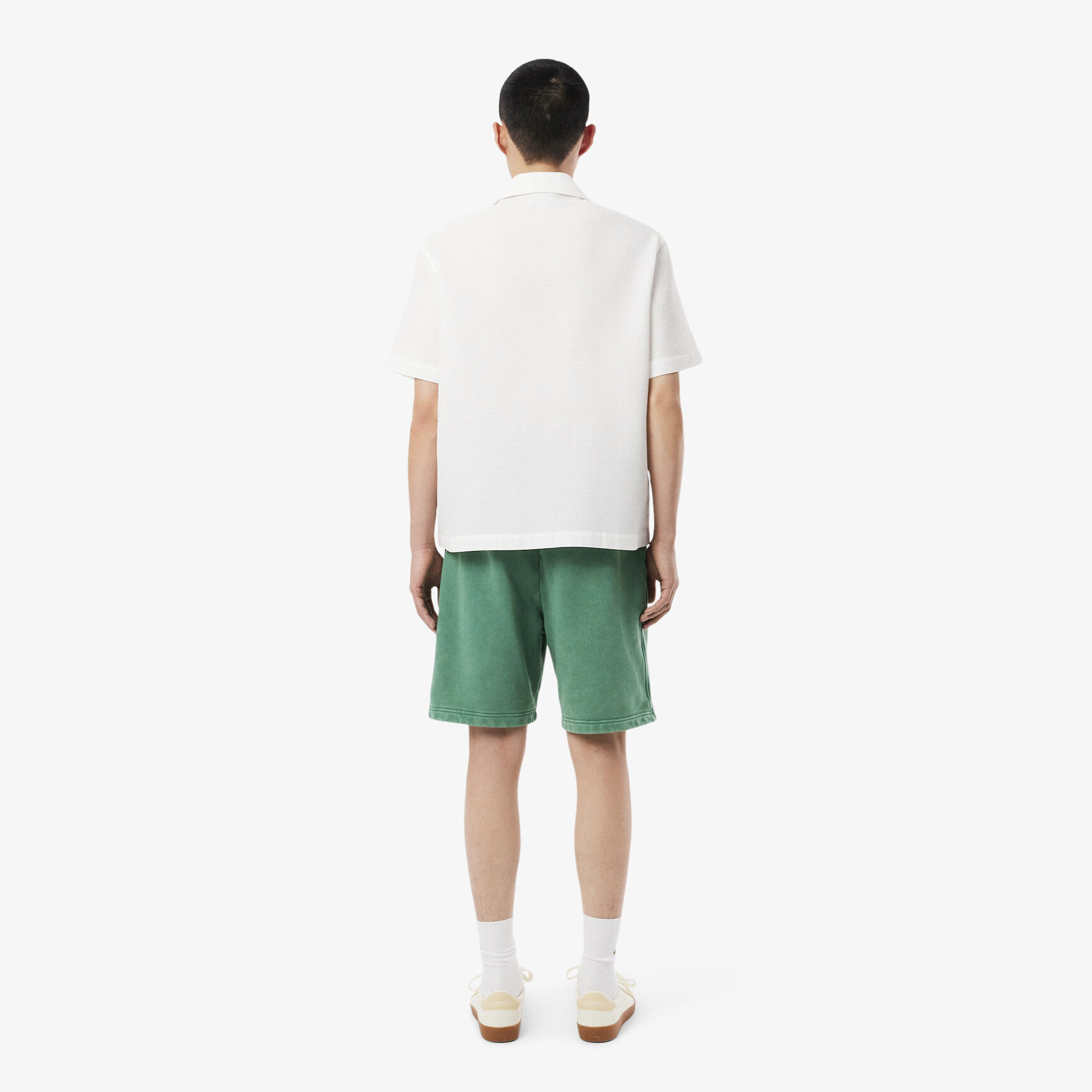 Washed Effect Cotton Fleece Shorts