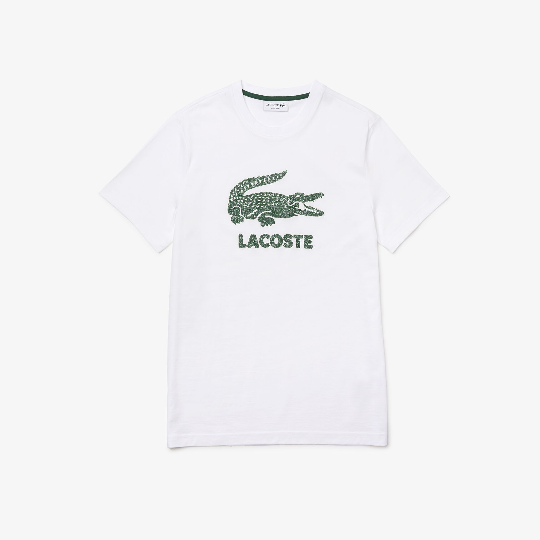 Men&rsquo;s Crew Neck Crackled Logo Print Cotton T-shirt