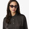 Long Sleeved Oversized Satin Polo Shirt