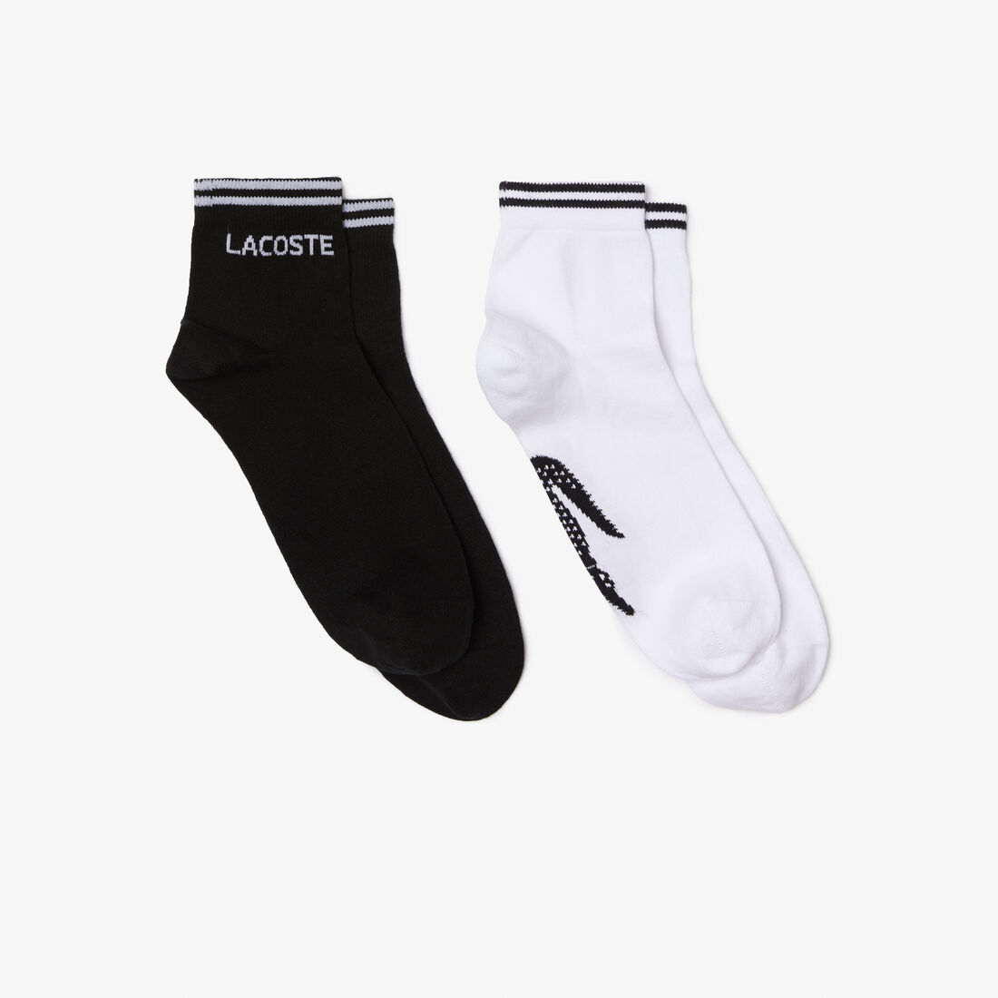 طقم جوارب أسفل الكاحل قطن للجنسين، قطعتان مجموعة Lacoste SPORT