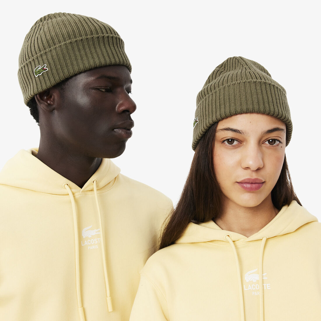 Rib Knit Brushed Wool Beanie