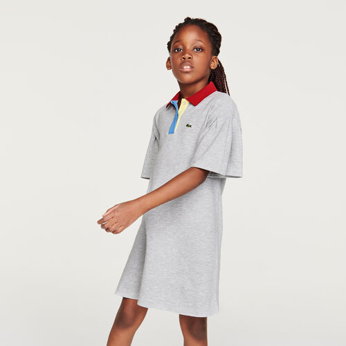 Girls’ Flounced Sleeve Cotton Polo Dress