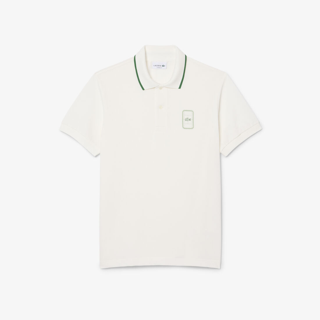 lacoste classic fit printed pique polo shirt