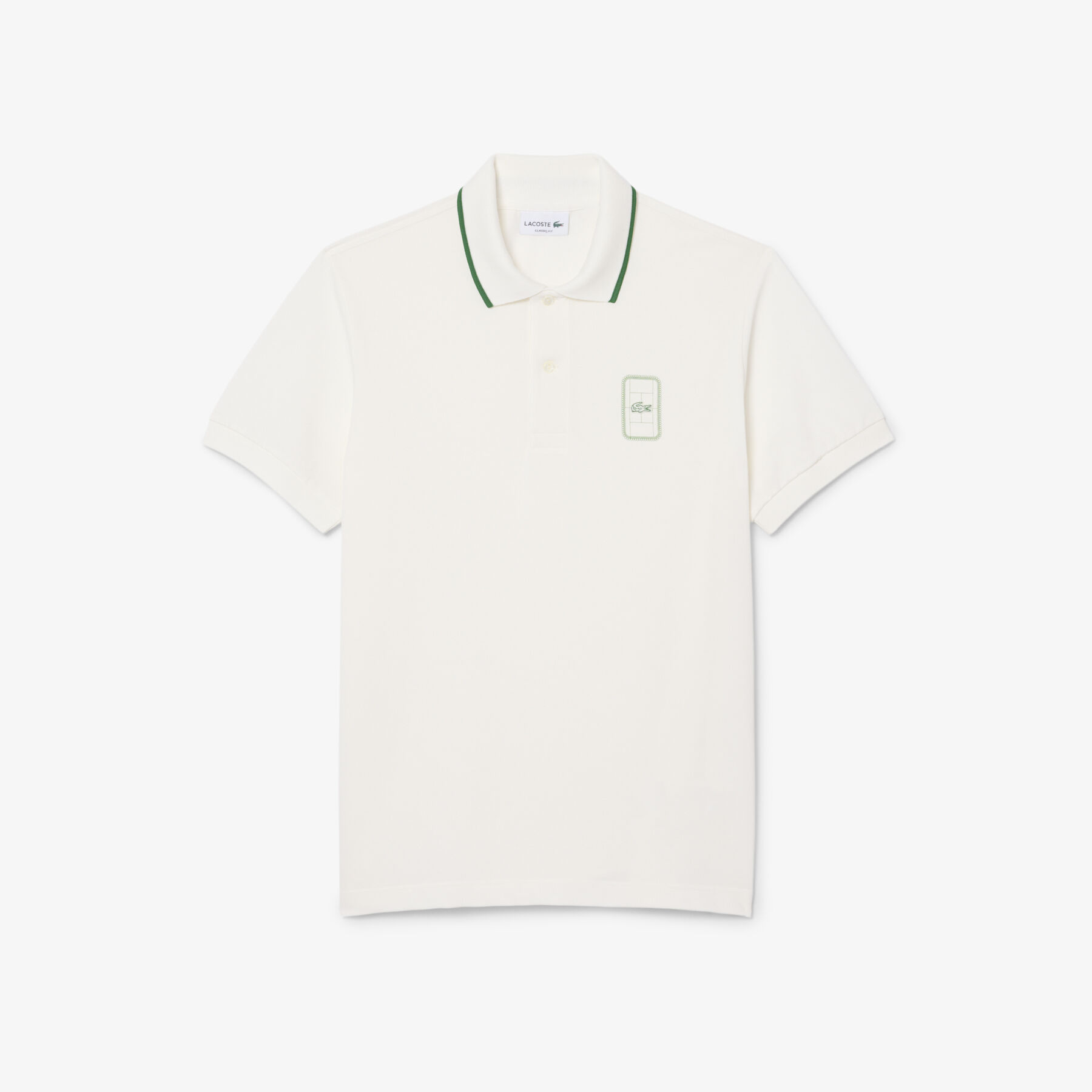 lacoste classic fit printed pique polo shirt