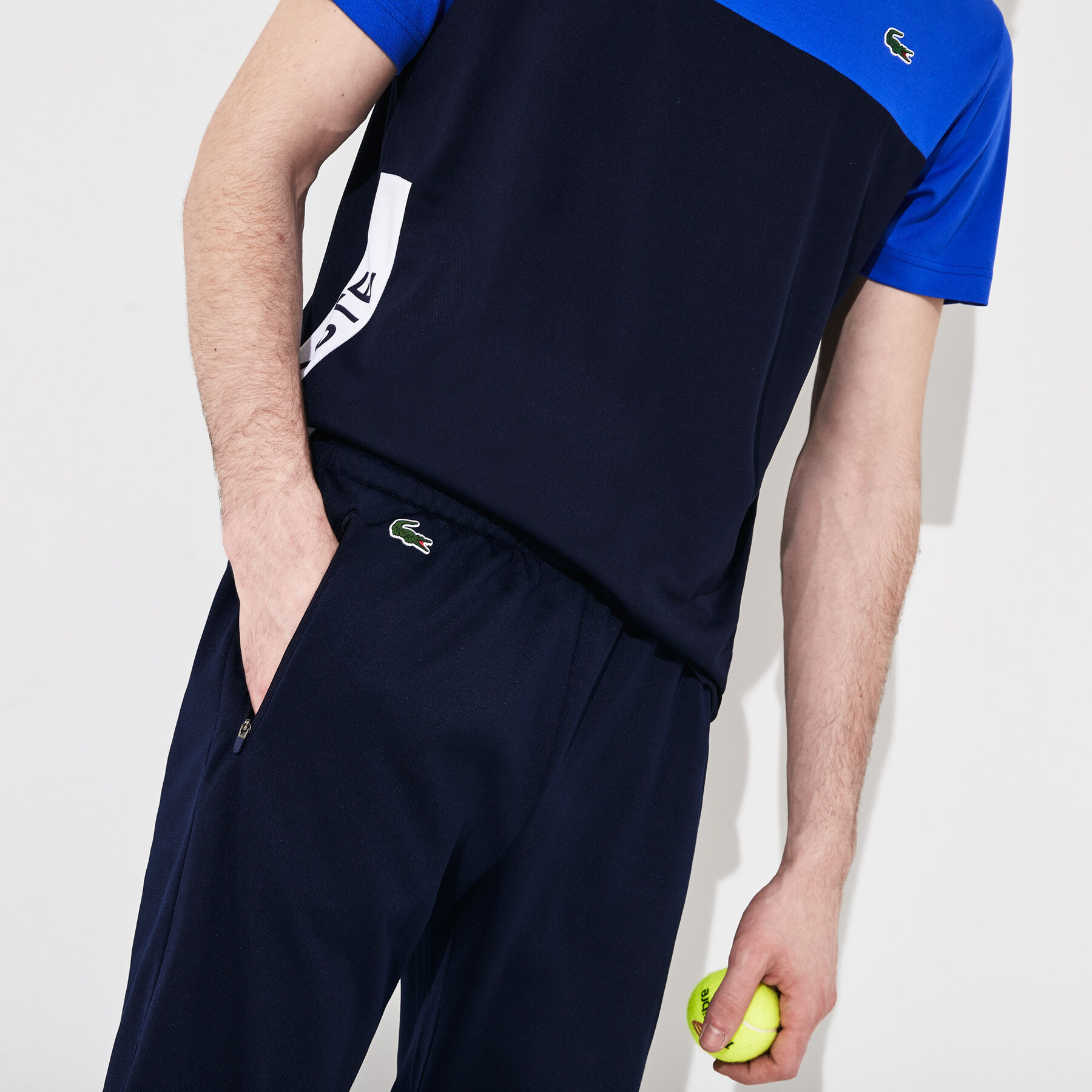 men s lacoste sport run resistant piqu  trackpants