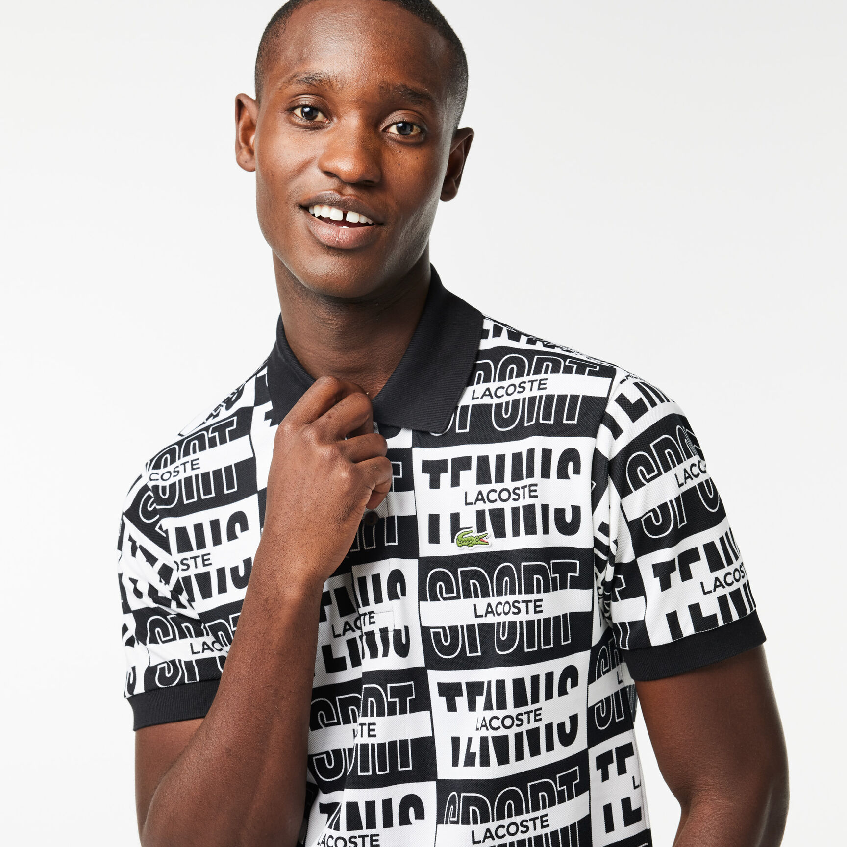 Original L.12.12 Two Tone Badge Print Polo Shirt