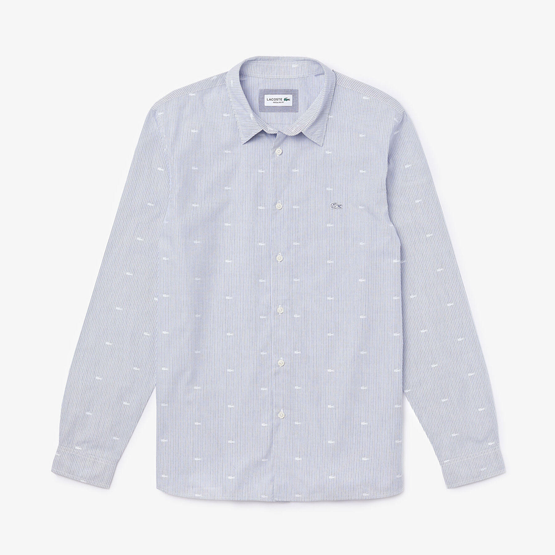 lacoste men s crocodile print poplin shirt