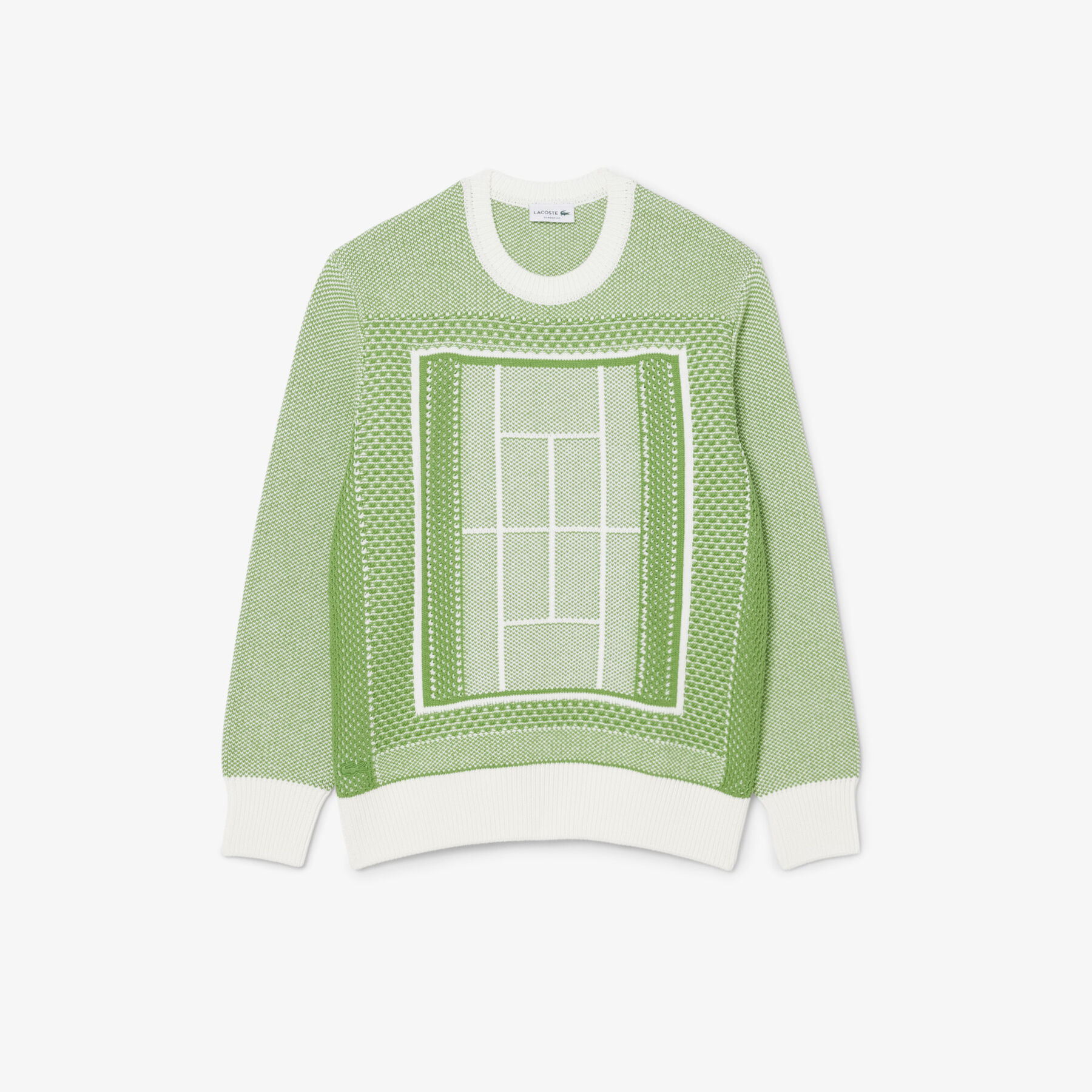 lacoste tennis court graphic jacquard sweater