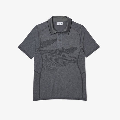 Men’s Slim Fit Tone-on-tone Oversized Crocodile Jacquard Polo Shirt