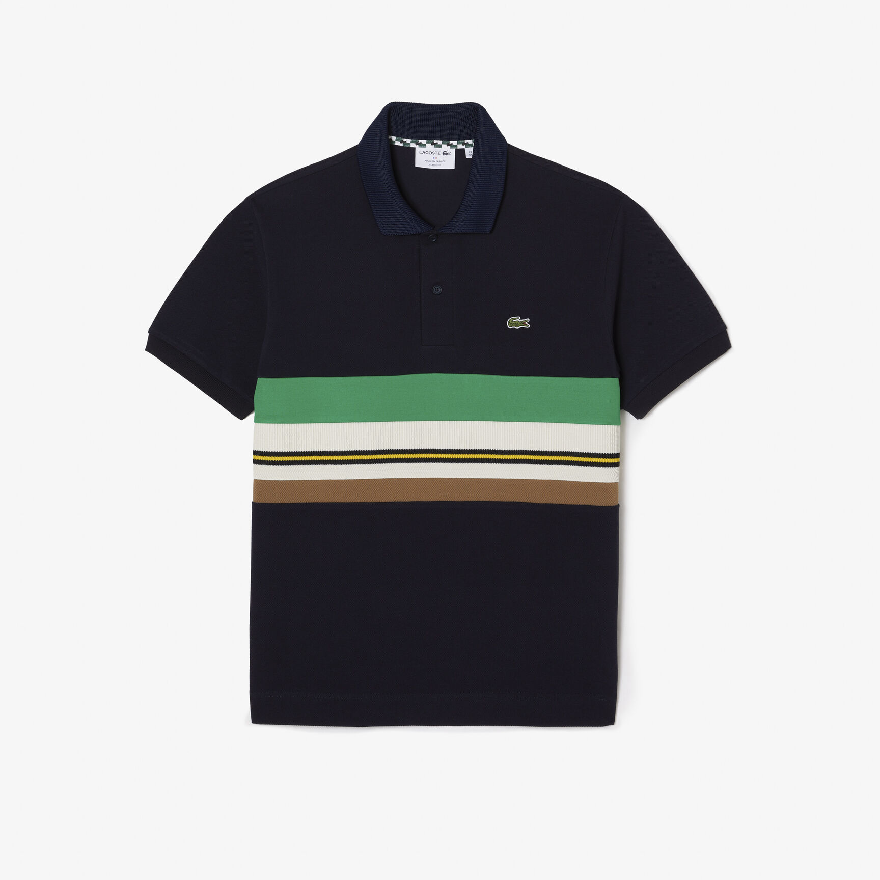 تي شيرت بولو لاكوست بيكيه مطاطي بطبعة مميزة لكلمة Lacoste