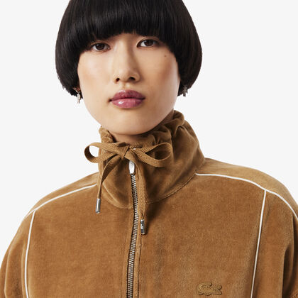 Oversized Zipped Velour Sweatshirt