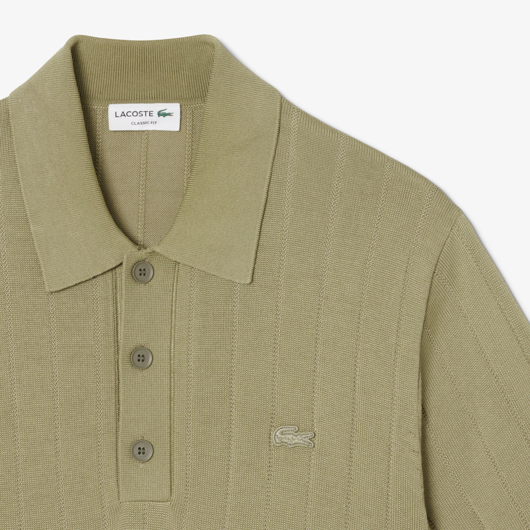 Fluid Ribbed Knit Polo Collar Sweater