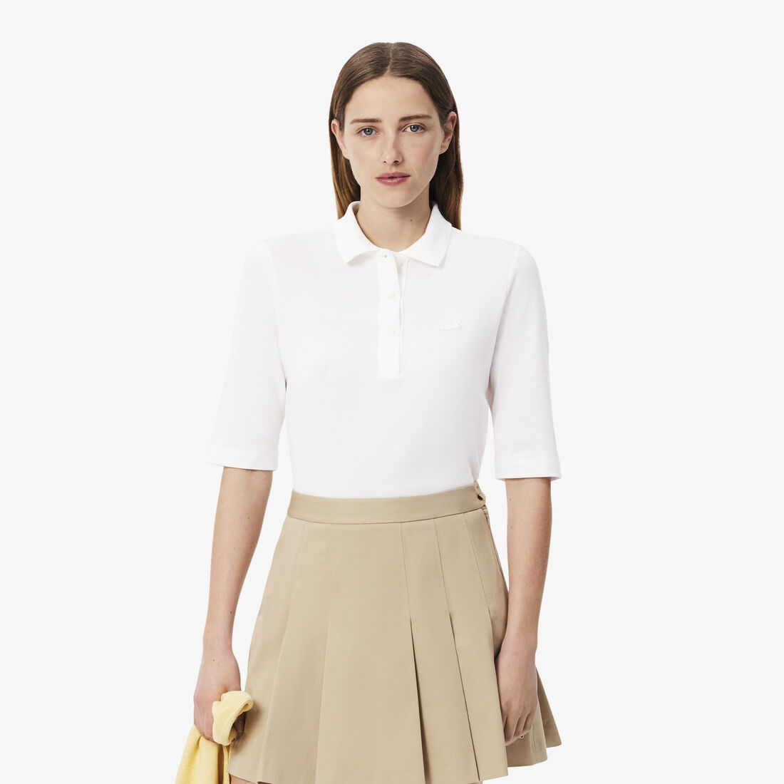 تي شيرت بولو بيكيه قطن ذو وجهين فضفاض