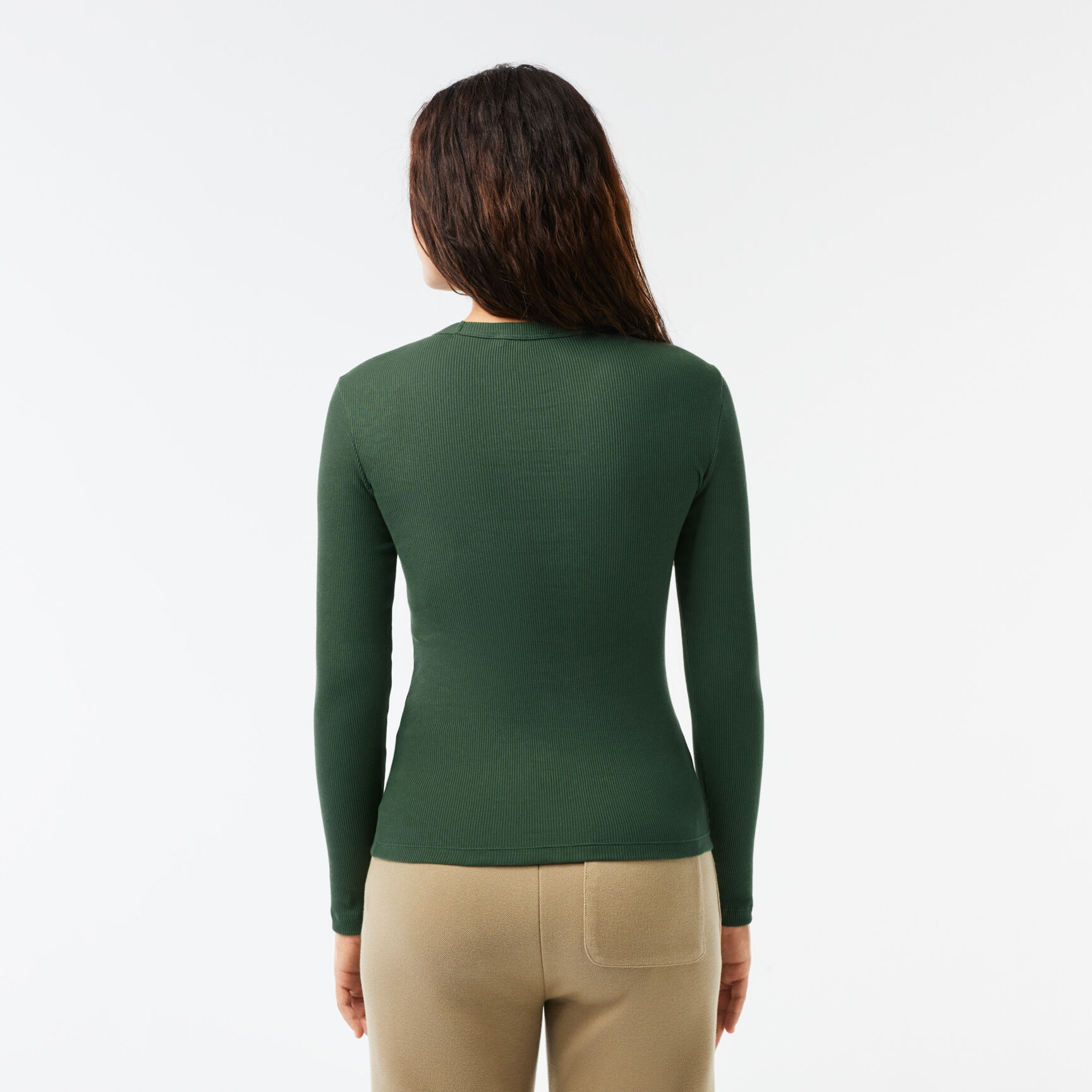 Long Sleeved Ribbed Cotton T-shirt