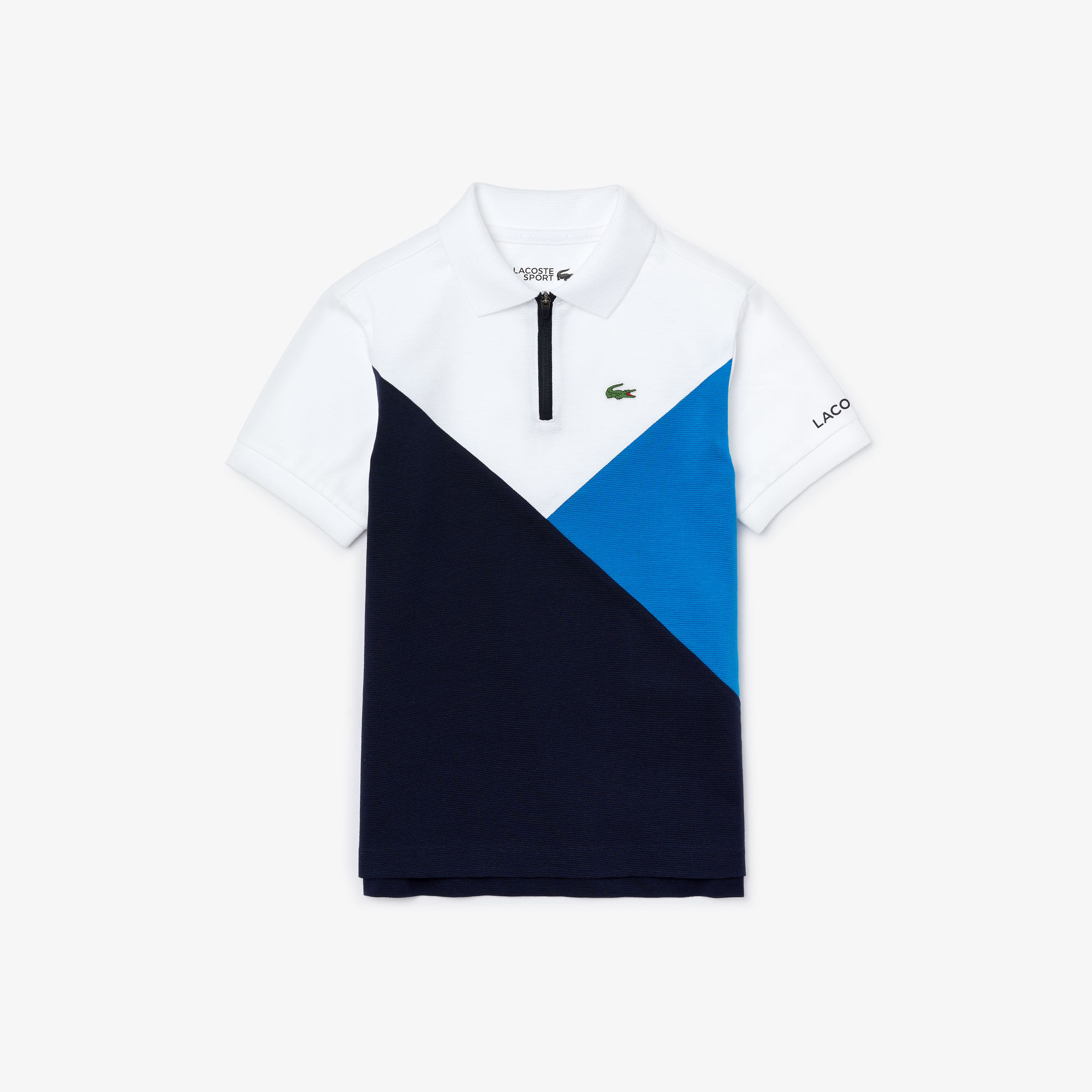قميص بولو من نسيج محبوك فائق الخفة مع كتل لونية مجموعة Lacoste SPORT للأولاد قميص بولو من نسيج محبوك فائق الخفة مع كتل لونية مجموعة Lacoste SPORT للأولاد