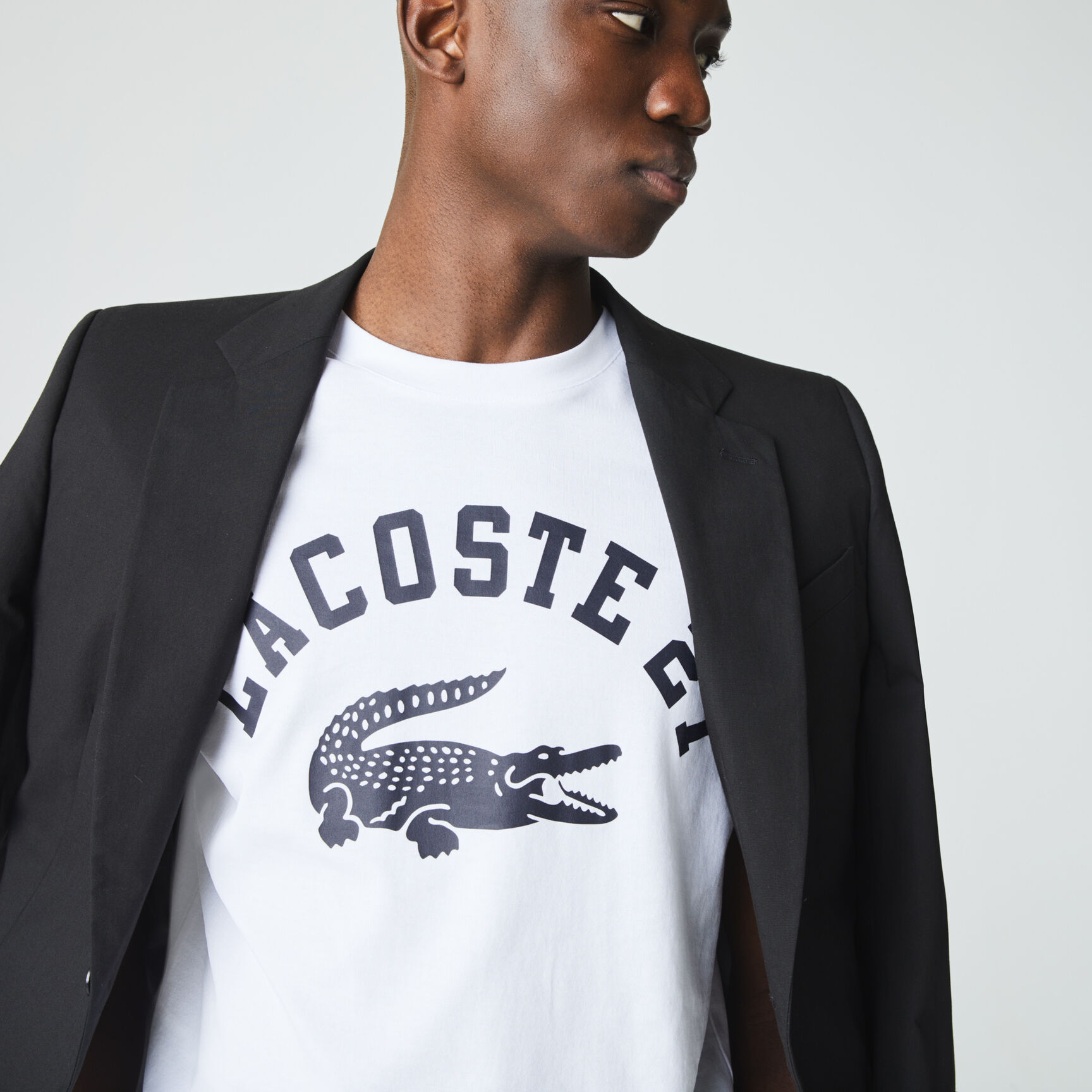 Men&rsquo;s Crew Neck Lacoste 27 Print Cotton T-shirt